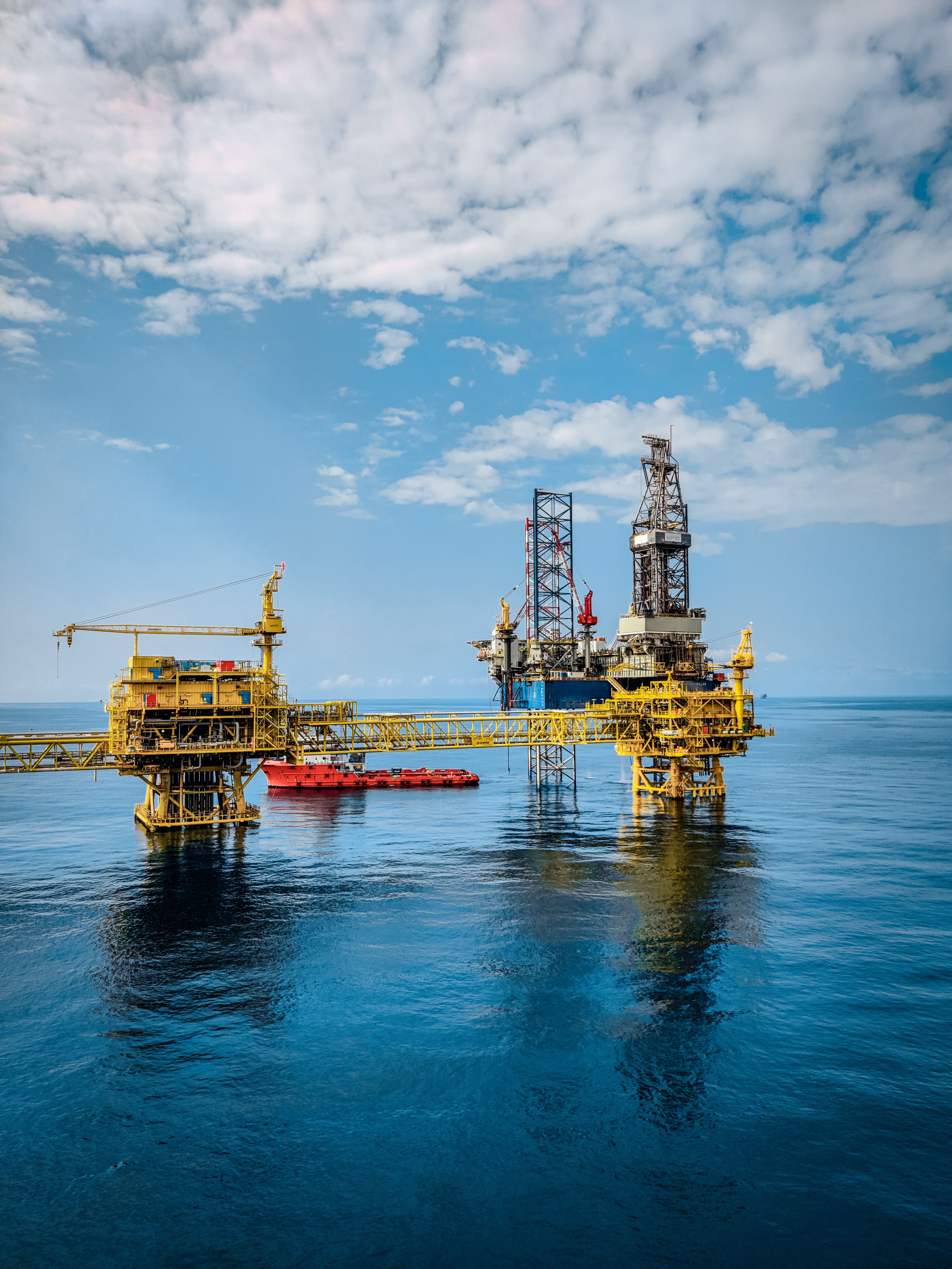 Offshore oil platform at sea